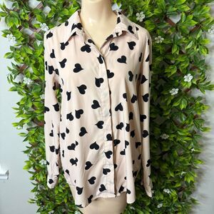 Lauren-conrad Women's Pink and Black Blouse